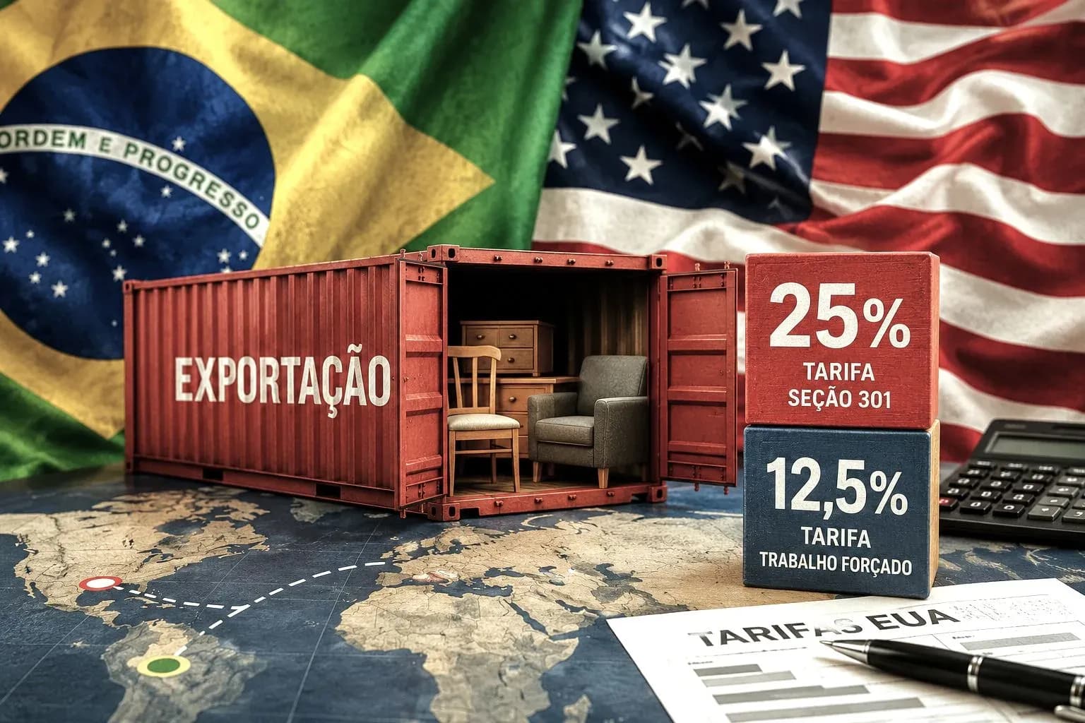 Nova tarifa eleva pressão sobre móveis brasileiros nos Estados Unidos