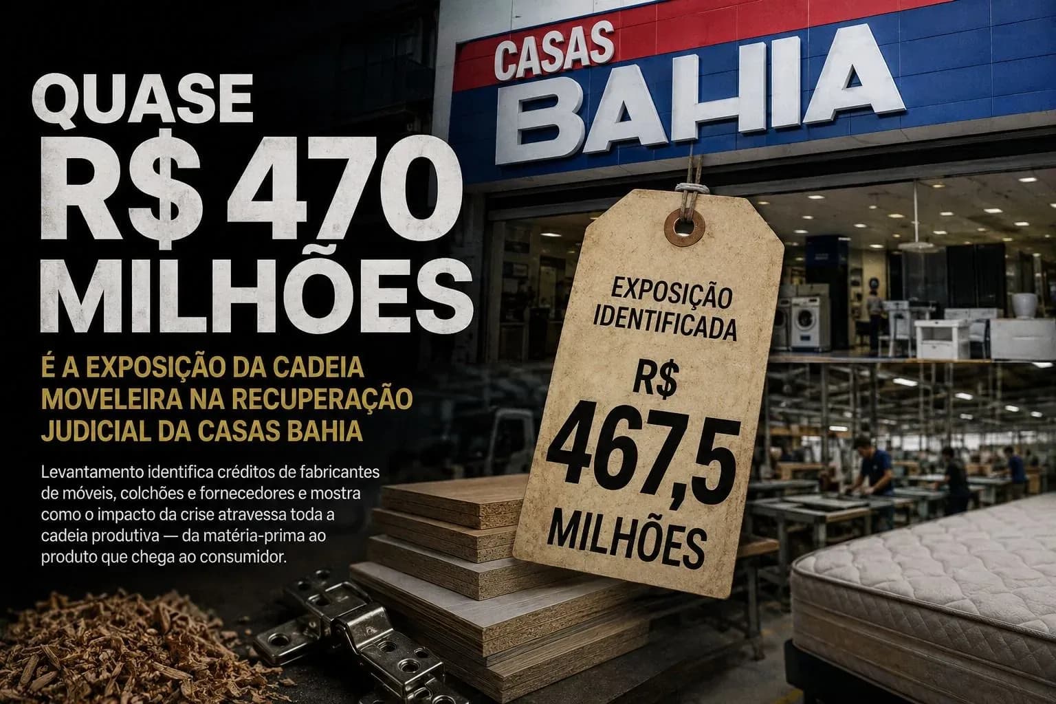 Casas Bahia expõe na RJ quase R$ 470 milhões da cadeia moveleira