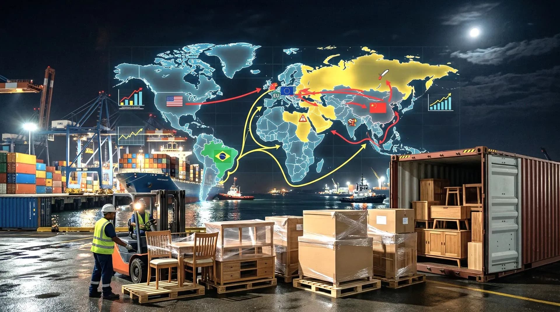 América Latina concentra 62% das exportações gaúchas de móveis 