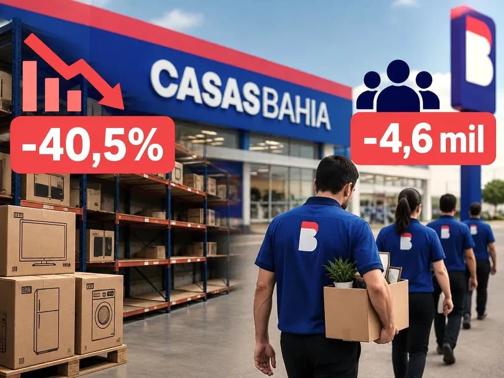 Casas Bahia reduz estoques em 40,5% e perde 4,6 mil funcionários
